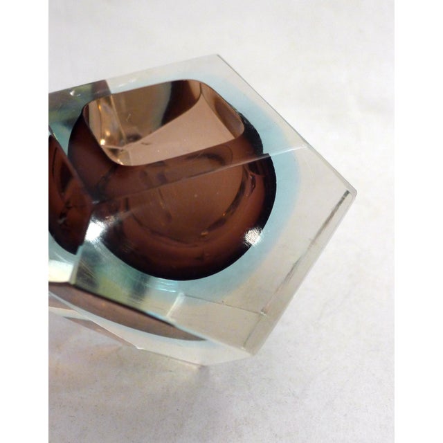 Faceted Sommerso Murano Glass Ashtray or Trinket Tray, 1960s-1970s For Sale - Image 4 of 10