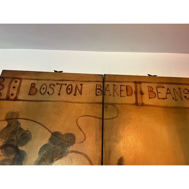 1990s Three Paneled Painted Screen by Artist Kevin Paulsen, Boston Baked Beans Delivered For Sale - Image 5 of 8