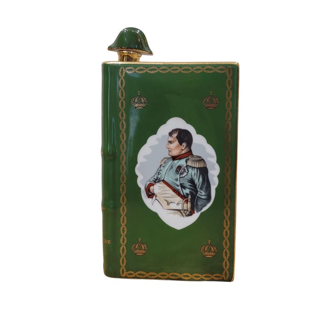 "Napoleon Book" Cognac Decanter / Bottle by Camus, Limoges Porcelain, 22-karat Gold, 1969 - France This book-shaped...