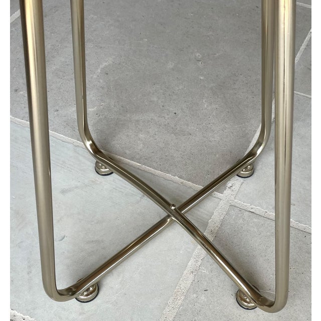 Wood Industrial Modern Artisan Handcrafted Natural Rubberwood & Steel Occasional Table For Sale - Image 7 of 12