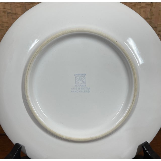 Late 20th Century Vintage Gmundner Keramik “Hunter’s Delight” Coupe Dessert Plates- Set of 7 For Sale - Image 5 of 9