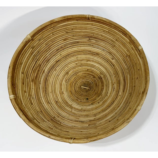 Vintage Oversized Coiled Pencil Reed Bowl For Sale - Image 11 of 11