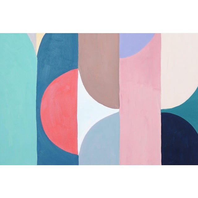 2026, Art Deco Painting Triptych of Subtle Sway, Acrylic Paint on Watercolor Paper, Vivid Tones by Natalia Roman For Sale - Image 9 of 11