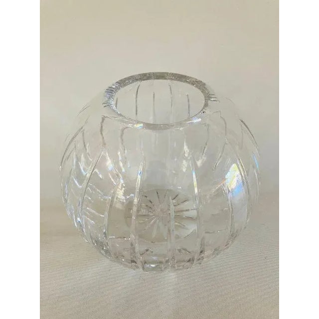 Modern 90's Cut Crystal Bowl Vase For Sale - Image 3 of 8