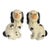 Pair of 1990s Staffordshire Style Dog Statues Mantle Figurines Gold Chain Black White For Sale
