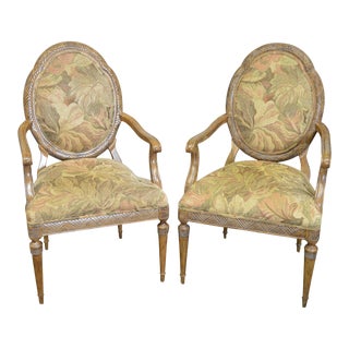 Jeffco French Louis XVI Style Fauteuils Arm Chairs - A Pair For Sale