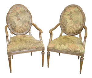 Jeffco French Louis XVI Style Fauteuils Arm Chairs - A Pair