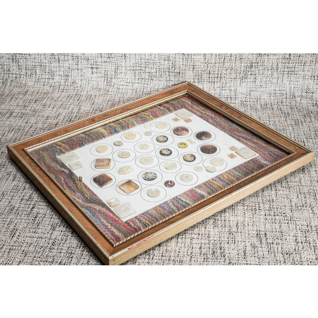 Fascinating Collection of Framed Mother of Pearl Antique Buttons Clothing Fashion For Sale - Image 13 of 14