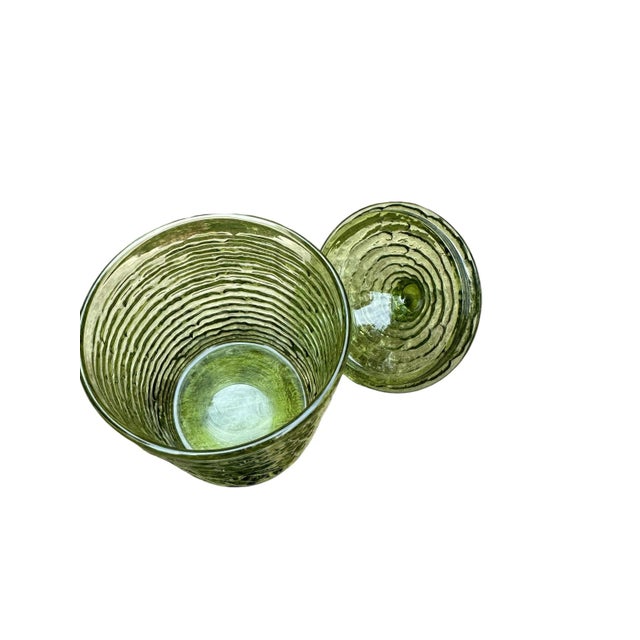 Anchor Hocking Vintage Retro Anchor Hocking Soreno Green Sugar Bowl With Lid For Sale - Image 4 of 8