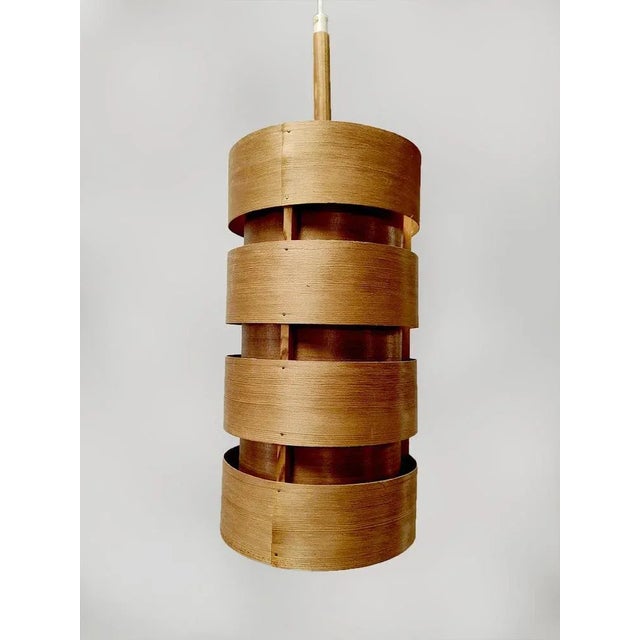 1960s Vintage Pine Veneer Pendant Lamp by Hans-Agne Jakobsson, 1960s For Sale - Image 5 of 5