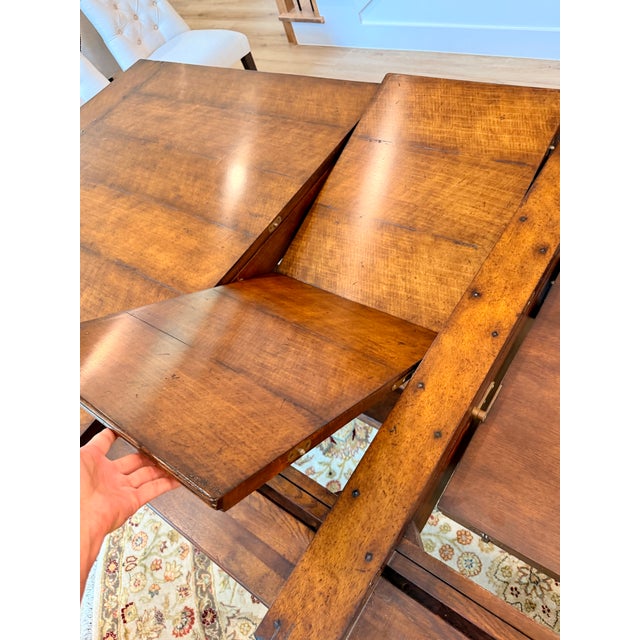 Wood Attributed to Jonathan Charles “Huntingdon” Extending Dining Table | Solid Wood | Seats 12 For Sale - Image 7 of 12