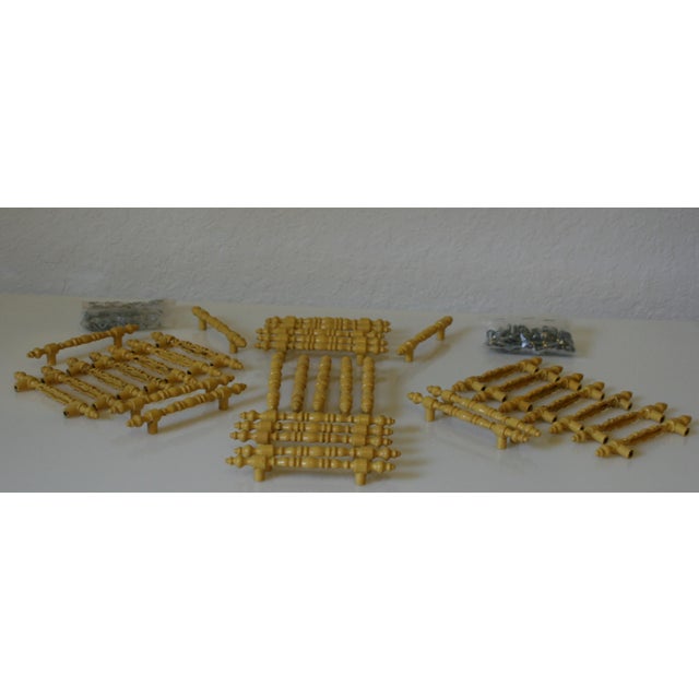 Mid Century Brass Spindle Design Cabinet Drawer Handle Pulls