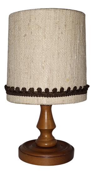 Vintage German Beechwood Table Lamp, 1970s