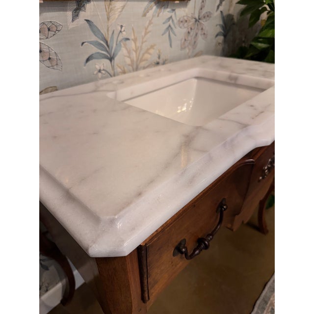19th Century French Walnut Bath Vanity For Sale In Nashville - Image 6 of 15