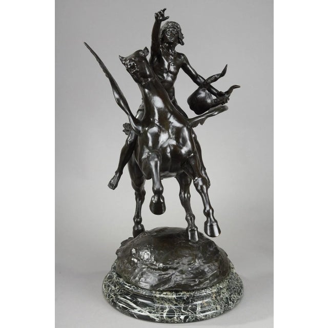 Important edition in bronze with brown patina representing "Pegasus carrying the poet towards the regions of the dream"...