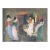 Mid 20th Century Abstract Interior With Figures Painting For Sale