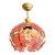 1970s Mid-Century Modern Style Hand-Painted Salmon Pink Glass Floral Globe Chandelier⁠ For Sale