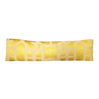 Marrakesh Yellow Silk Lumbar Pillow For Sale