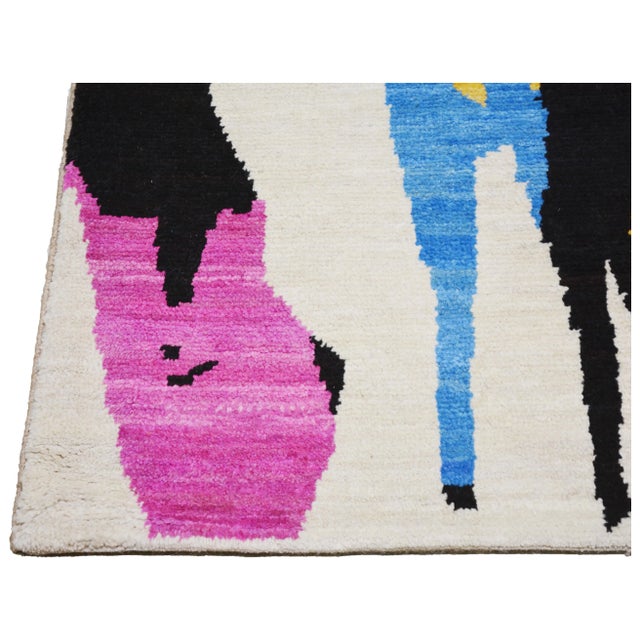 Moroccan Hand Knotted Azilal Rug With Natural Wool Soft Texture,8'4"x10'3" For Sale - Image 4 of 5