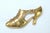 1970's Metropolitan Museum of Art gilded brass brooch in the form of an Art Deco flapper shoe complete with a detailed...
