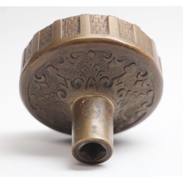 Antique Bronze Vernacular f.c. Linde Door Knob For Sale - Image 4 of 4