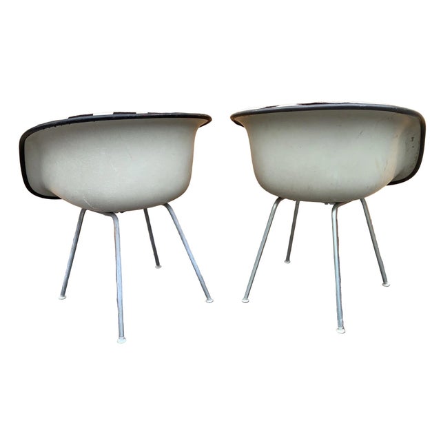Mid Century Modern La Fonda Chairs by Herman Miller Newly Reupholstered in Zebra Print Cowhide - Pair This pair of mid...