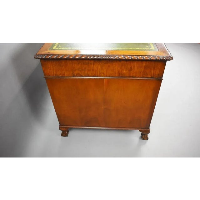 Vintage Burr Walnut Pedestal Desk, 1920 For Sale - Image 6 of 12