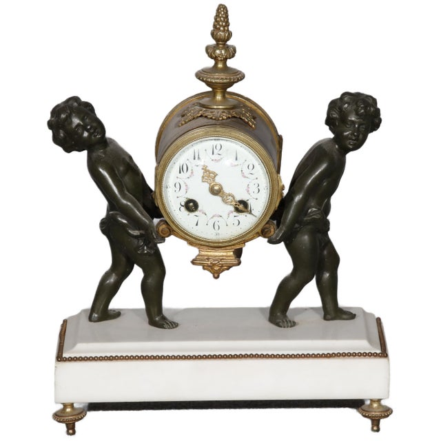 Fireplace clock table clock with side plates Age and origin Age probably mid-19th century and origin is probably France...
