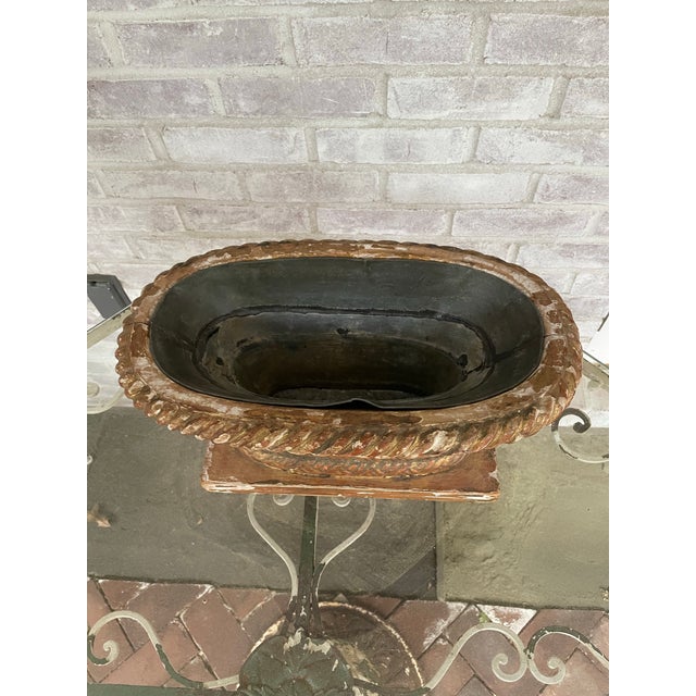 Gold 19th Century Carved and Gilded Wooden Basket Planter For Sale - Image 8 of 9