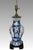 Mid Century Chinese Blue and White Hand Painted Floral Porcelain Table Lamp on Ming Style Rosewood Stand For Sale - Image 4 of 13
