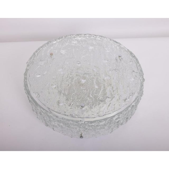 Large Murano Glass Flushmount Fixture in the style of Kaiser, Germany, 1960s For Sale - Image 3 of 13