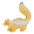 Vintage Diamond Skunk Brooch 18k Yellow Gold Platinum Fine Animal Jewelry For Sale