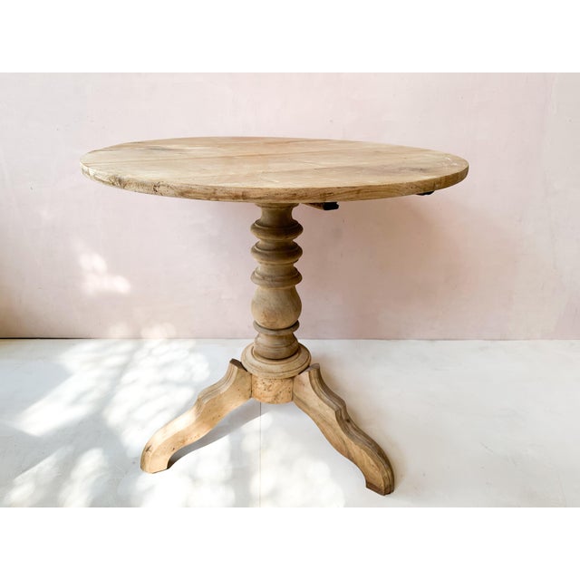 Antique Early 20th Century Belgian Wooden Pedestal Table For Sale - Image 4 of 4
