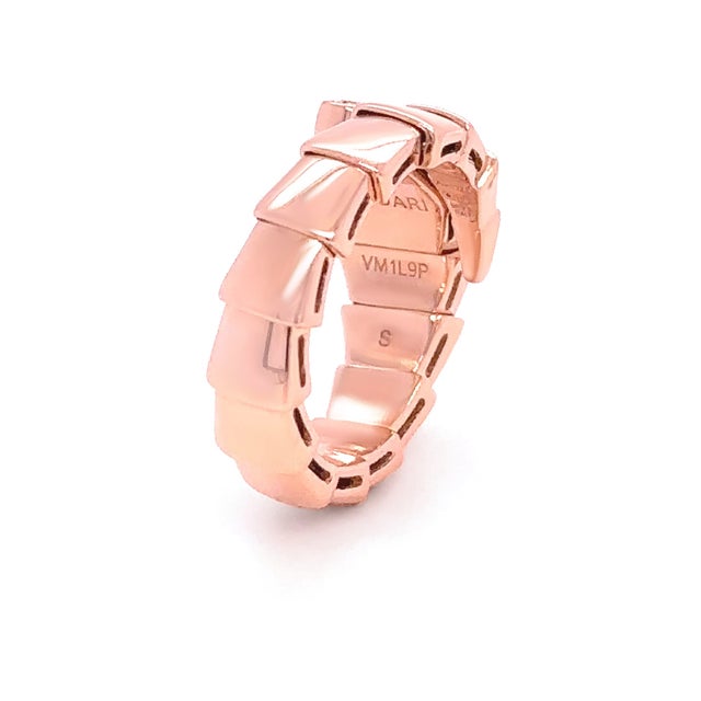 Metal Bvlgari 18ct Yellow Gold Serpenti Scaglie Viper Diamond Ring 0.53ct 6.63g, Size 5.75 For Sale - Image 7 of 7
