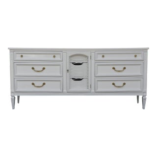 Late 20th Century Mid-Century Neoclassical Style White Dresser For Sale