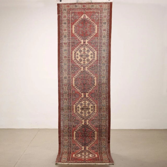 Textile Heavy Knot Handmade Asian Rug in Cotton & Wool For Sale - Image 7 of 12