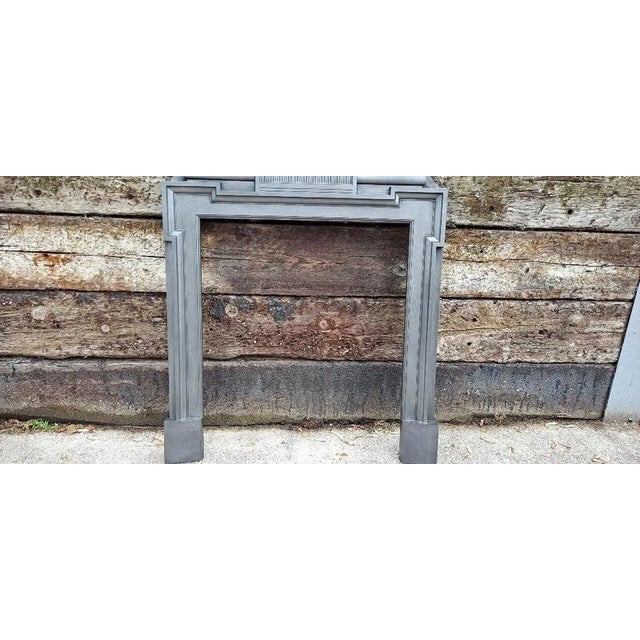 Metal Antique Victorian Edwardian Cast Iron Fireplace Surround For Sale - Image 7 of 12