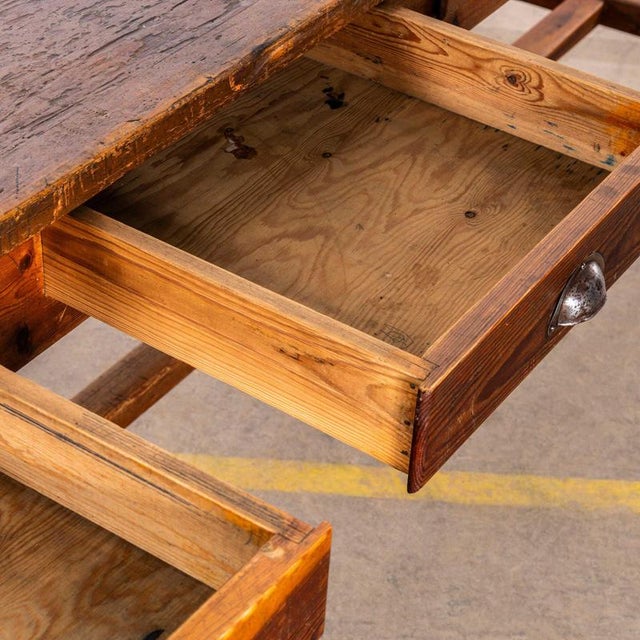 1950s French Pitch Pine Rectangular Dining Table, 1950s For Sale - Image 5 of 11
