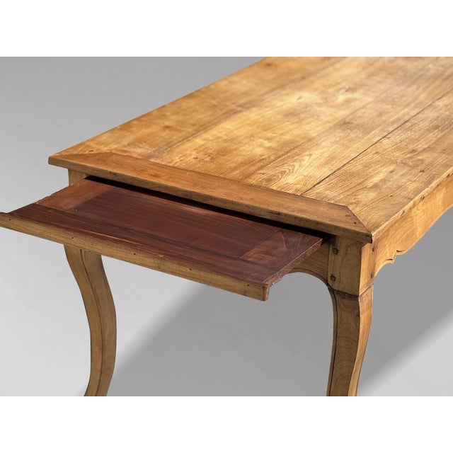 Antique French Farmhouse Kitchen Table in Fruitwood, 1860 For Sale - Image 3 of 11