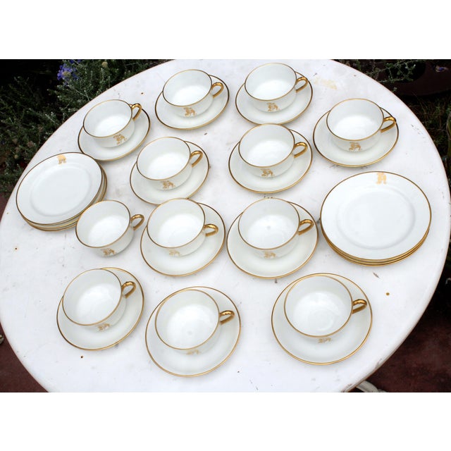 White Limoges Haviland 29-Piece Tea Service With 12 Cups, Saucers & Dessert Plates For Sale - Image 8 of 15