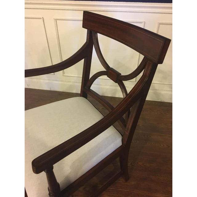 Set of Eight Adams Style Mahogany Dining Chairs by Leighton Hall - Showroom Samples For Sale - Image 10 of 11