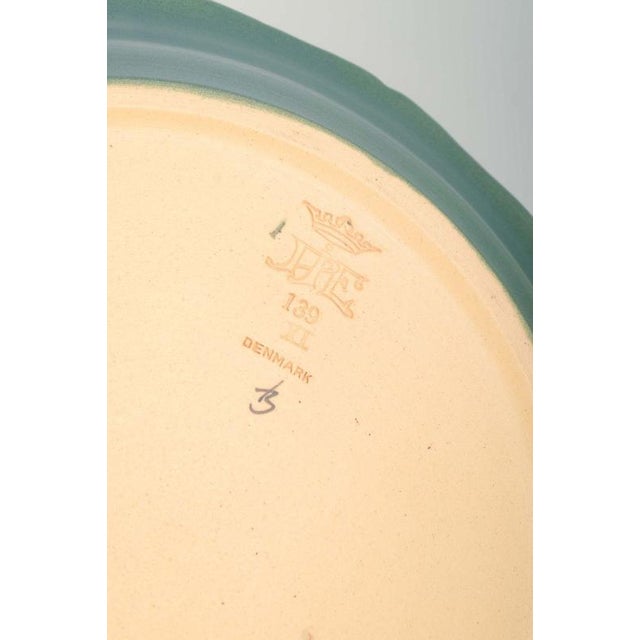 1920s Large Ceramic Dish with Fish and Coral Relief Decoration by Ipsens Enke, 1920s For Sale - Image 5 of 6