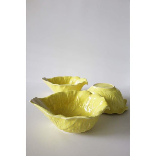 Set of 3 SECLA Yellow Embossed Cabbage Yellow Coupe Cereal Bowl, Salad Bowl Yellow Dimensions: 7 1/8" x 5" x 2.5" Region:...