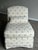 Coastal Vintage Baker Milling Road Upholstered Slipper Lounge Chair in Blue & Ivory Fabric For Sale - Image 3 of 9
