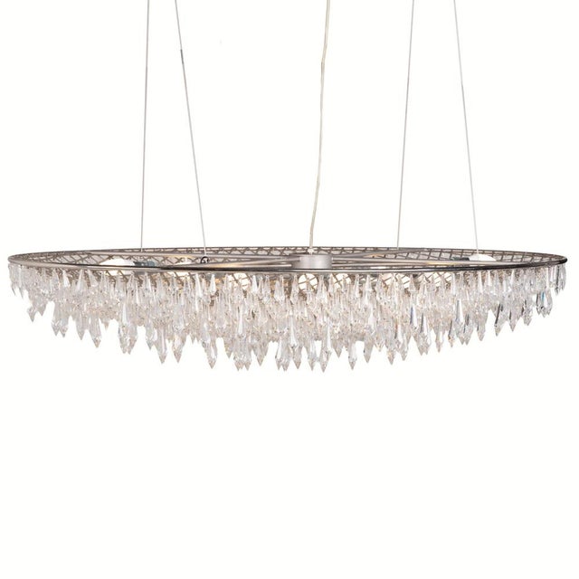 Anthology Quartet Crystal Rain Oval Pendant Lamp For Sale - Image 9 of 9