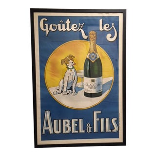 1930 Original Affiches Gaillard Aubel & Fils Champagne Poster For Sale