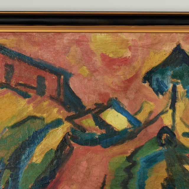 Expressionism Expressionist Painting of a Landscape Signed Peters For Sale - Image 3 of 12