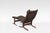 Set of Brown Leather Highback Siesta Chair and Ottoman by Ingmar Relling for Westnofa, 1970s For Sale - Image 3 of 7
