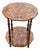 Antique Inlaid Mahogany Octagon Two‑Tier Side Table — Floral Marquetry For Sale