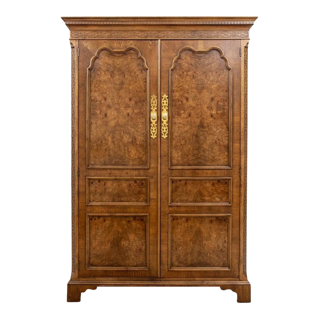 Late 20th Century Vintage Baker Chinese Chippendale Style Burl Wood ...